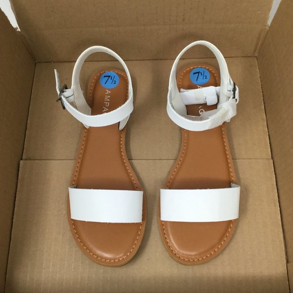 Women's Rampage Open Toe Ankle Strap Sandals, White MACI size 7.5M - Picture 10 of 10